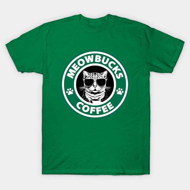 MeowBucks Coffee T-Shirt by Plushism